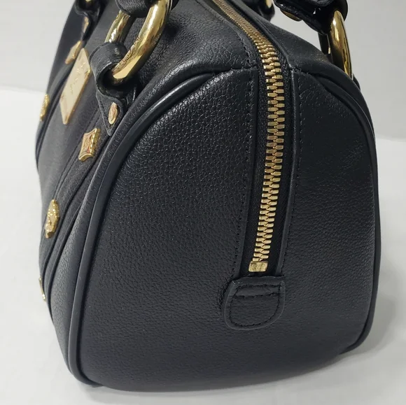 MCM Grained Calfskin Studded Boston Handbag - Picture 5 of 12